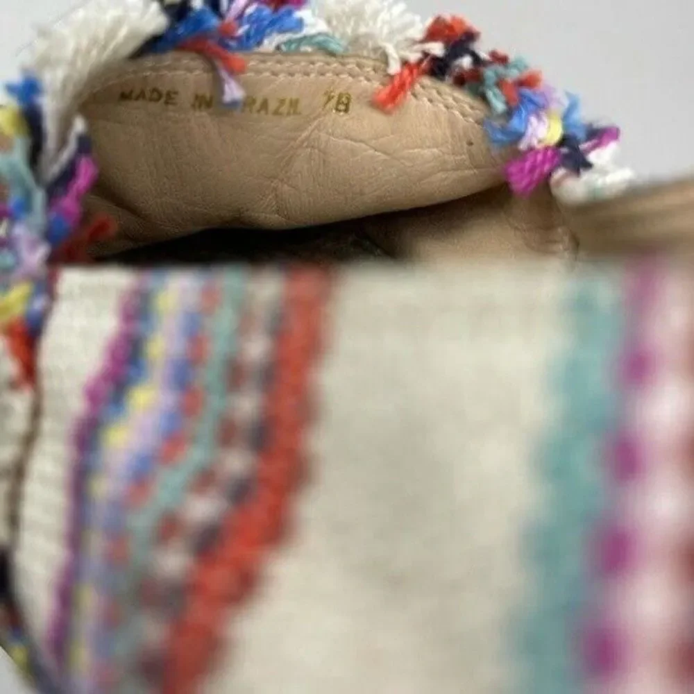 Loeffler Randall flat colorful espadrilles 7B BoxW striped canvas and leather